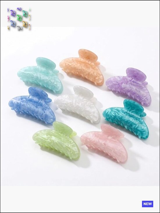 8 Pack Hair Claw Clips Strong Hold Acrylic Non Slip Set for Thick Thin Hair main image 4